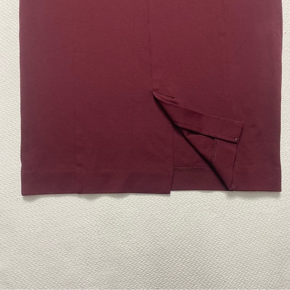 Ann Taylor Factory Pencil Skirt Size Medium Burgundy Wine Elastic Waist Stretchy - Picture 13 of 15